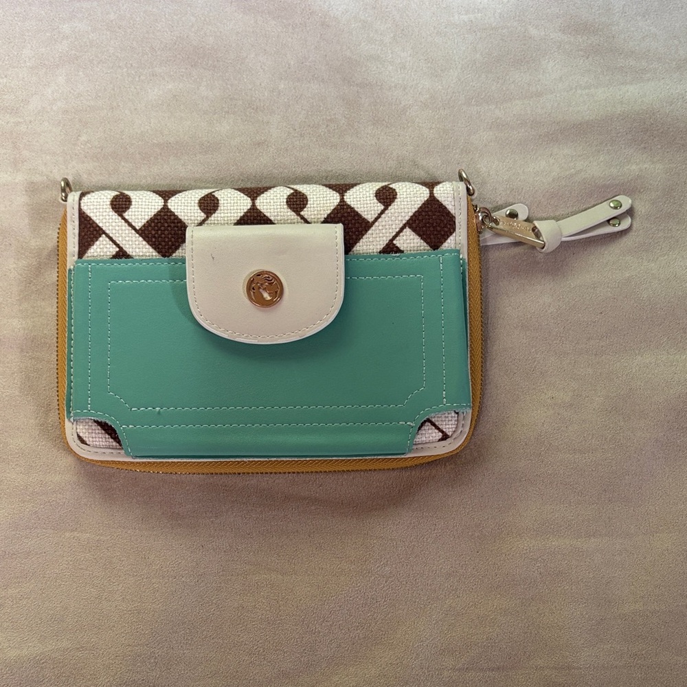 Spartina 449 Teal and Brown Clutch